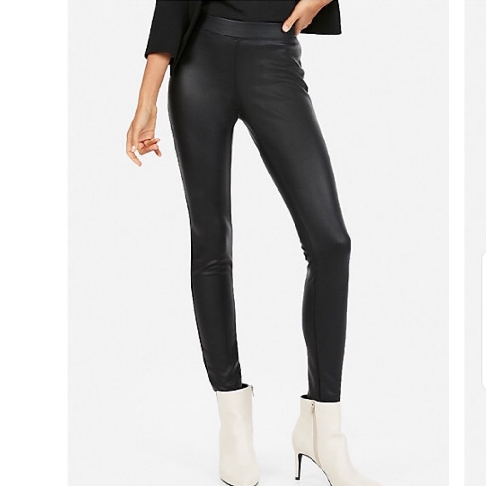 Express Super High Rise Faux Leather Leggings